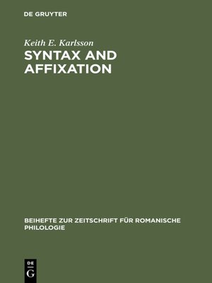 cover image of Syntax and affixation